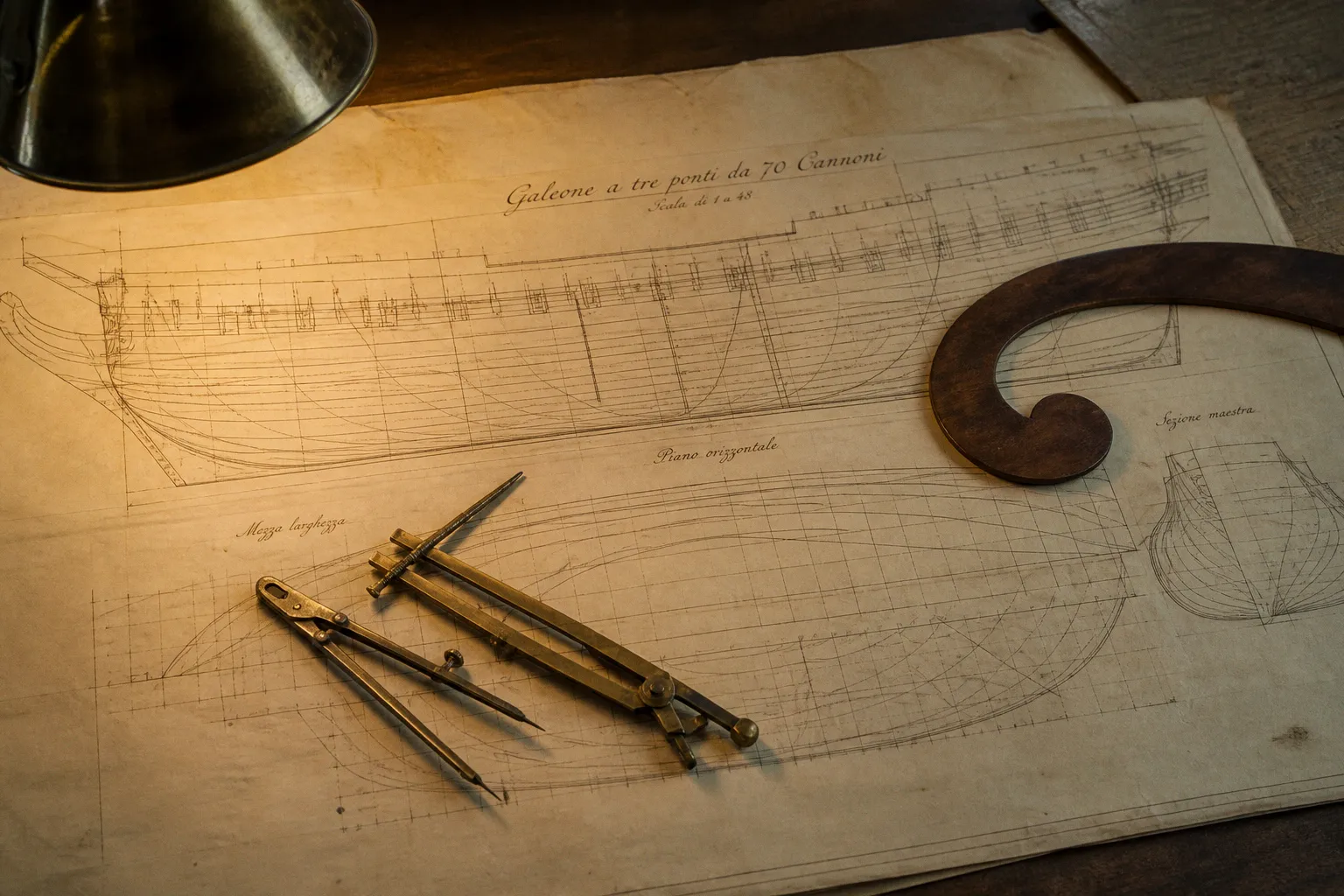 Linee d'acqua nei piani navali: come interpretare le curve