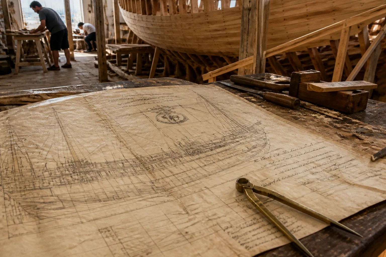 Piani originali o rilievi archeologici per velieri?